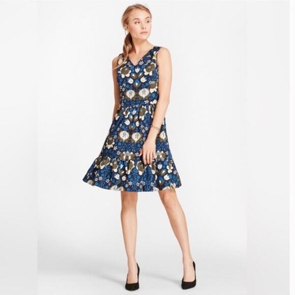 Brooks Brothers Red Fleece V-Neck Floral Sleeveless A-
Line Dress Size 6 - Picture 1 of 10